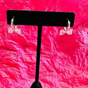 Elegant Silver Hoop Earrings with Crystal Accents